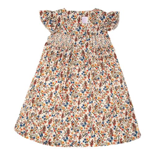 Vestido Infantil Feminino Algodão Egípcio Fio 60 Floral Color - CRU