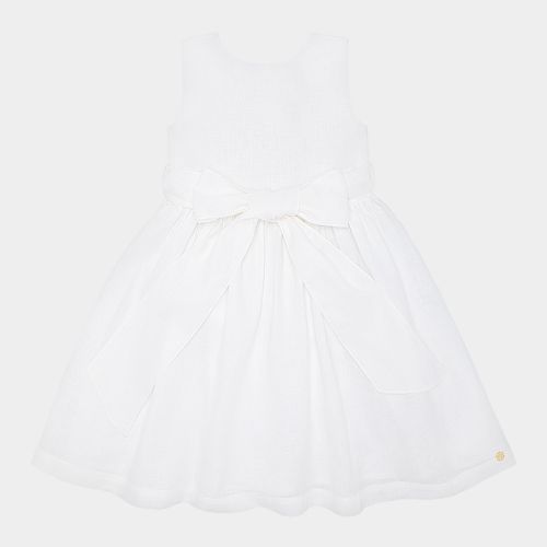Vestido Infantil Feminino Puro Linho - BRANCO