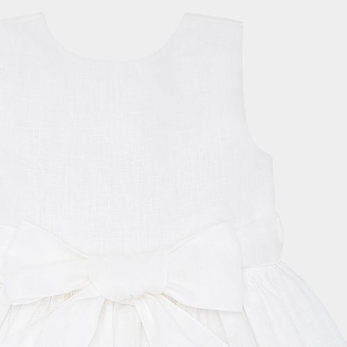 Vestido Infantil Feminino Puro Linho - BRANCO