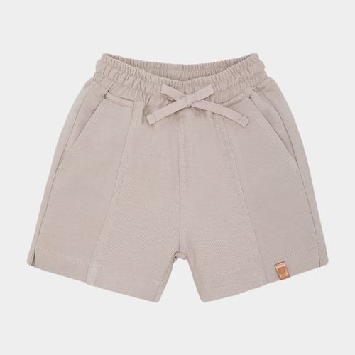 Bermuda de Bebê Masculina Moletom com Recortes - AREIA