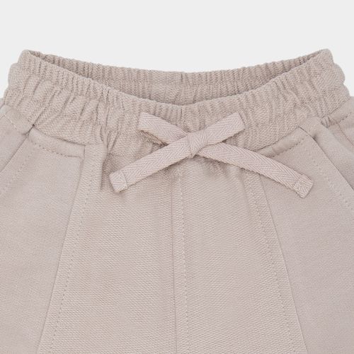 Bermuda de Bebê Masculina Moletom com Recortes - AREIA