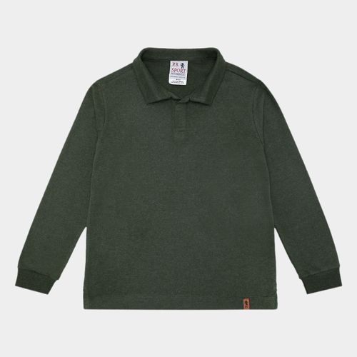 Camiseta Polo Infantil Masculina Manga Longa - VERDE
