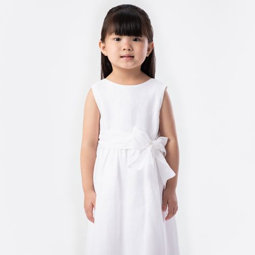 Vestido de Bebê Feminino Puro Linho - BRANCO