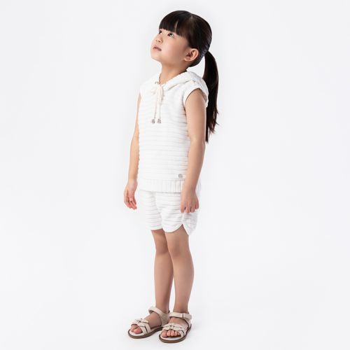 Conjunto de Bebê Feminino Moletom Jacquard - OFF WHITE