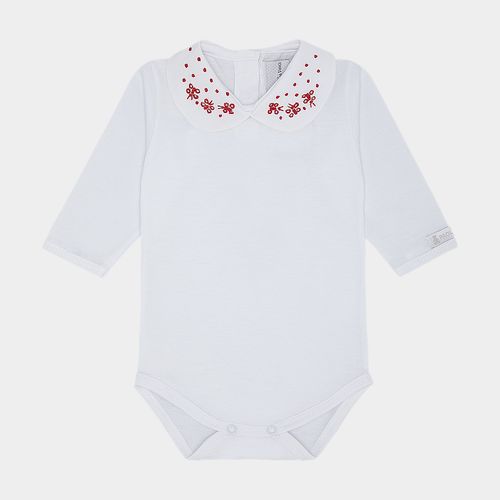 Body de Bebê Feminino Manga Longa Borboletas - VERMELHO
