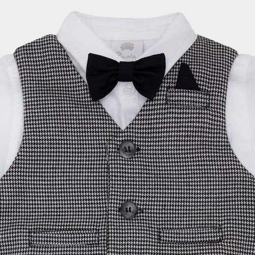 Terno para Batizado de Bebê Masculino - PRETO