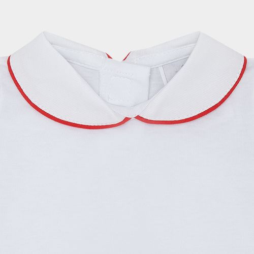 Pagão de Bebê Manga Longa com Vivo na Gola - VERMELHO