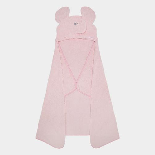 Toalha de Banho de Bebê com Capuz Elefante - ROSA