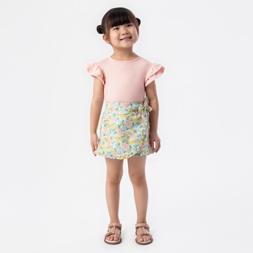 Blusa de Bebê Feminina Manga Curta com Babados - ROSA