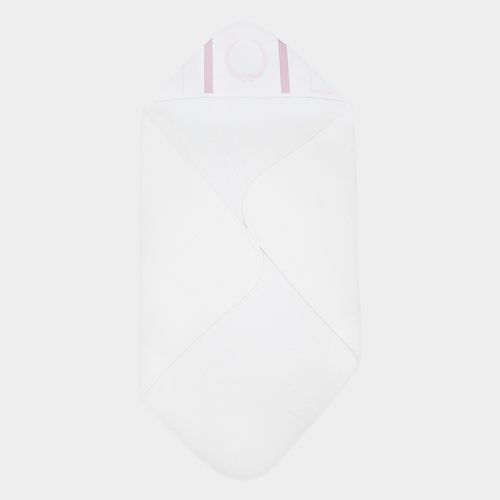 Toalha de Banho de Bebê com Capuz Medalhão - ROSA