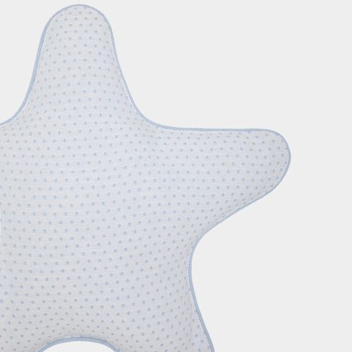 Almofada Decorativa Estrela Jacquard com Poás - AZUL
