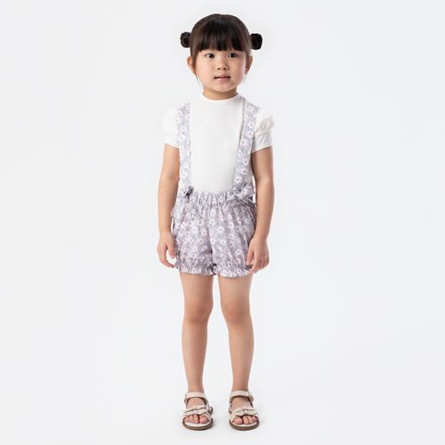 Salopete de Bebê Feminina Algodão Egípcio Fio 60 Estampa Primavera - AZUL