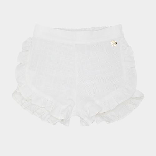 Shorts de Bebê Feminino com Babados - BRANCO
