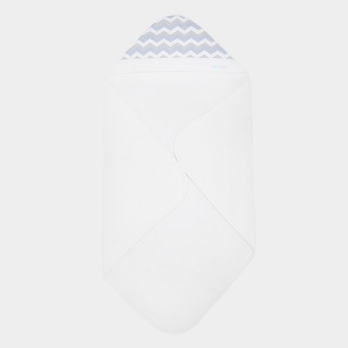 Toalha de Banho de Bebê com Capuz Chevron - AZUL