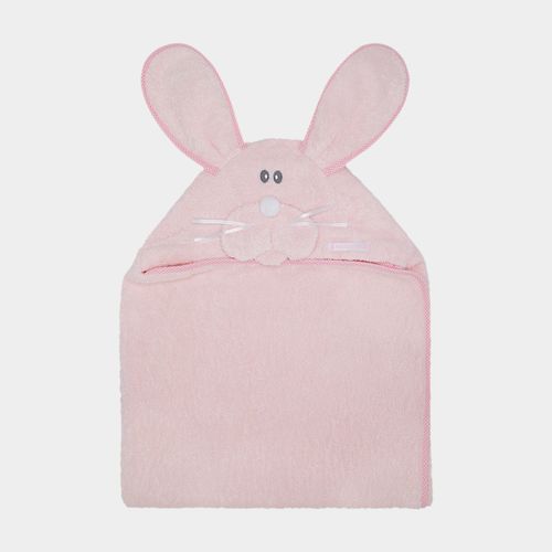 Toalha de Banho de Bebê com Capuz Cachorro - ROSA