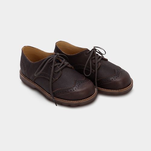 Sapato Oxford Infantil Unissex Couro - CONHAQUE