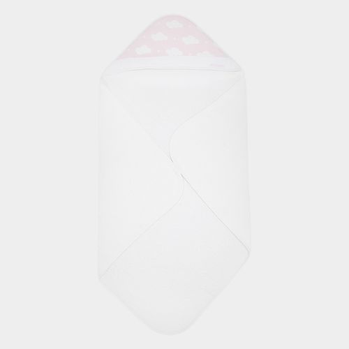 Toalha de Banho de Bebê com Capuz Nuvem e Estrela - ROSA