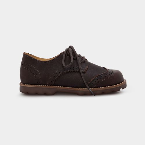 Sapato Oxford Infantil Unissex Couro - CONHAQUE