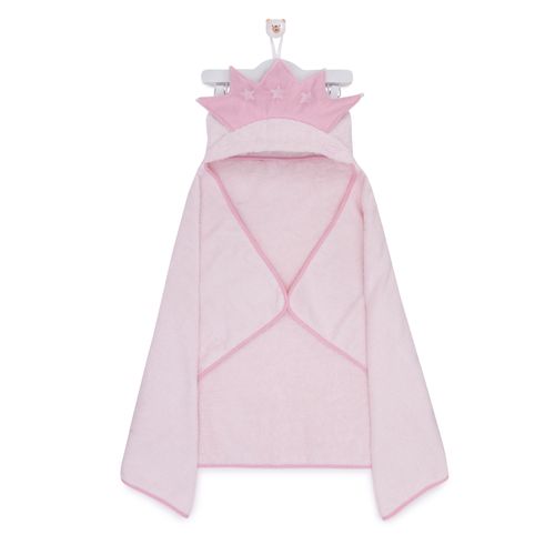 Toalha de Banho de Bebê com Capuz Princesa - ROSA