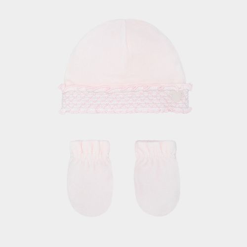Conjunto de Gorro e Luvas de Bebê Feminino Plush - ROSA