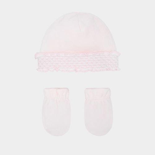 Conjunto de Gorro e Luvas de Bebê Feminino Plush - ROSA