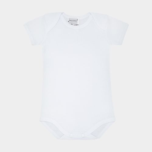 Body de Bebê Canelado Unissex Manga Curta Algodão Egípcio - BRANCO