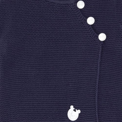 Saída de Maternidade Masculina Tricot Casaco Transpassado Ponto Arroz - AZUL BLUE