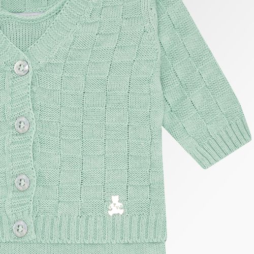 Saída de Maternidade Unissex Tricot Quadriculado - VERDE MARAGOGI