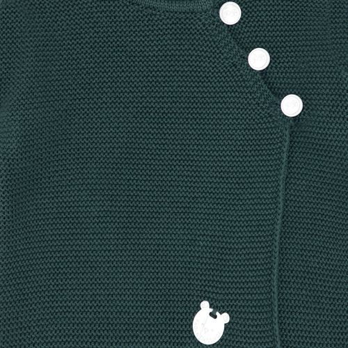 Saída de Maternidade Masculina Tricot Casaco Transpassado Ponto Arroz - VERDE BOTTLE