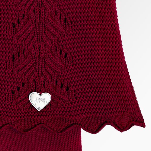 Saída de Maternidade Feminina Tricot Vestido Ponto Arroz - VERM RED NIGHT