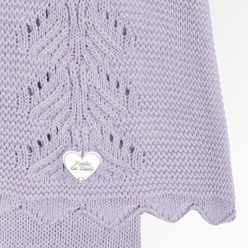 Saída de Maternidade Feminina Tricot Vestido Ponto Arroz - LILAS DEPECHE