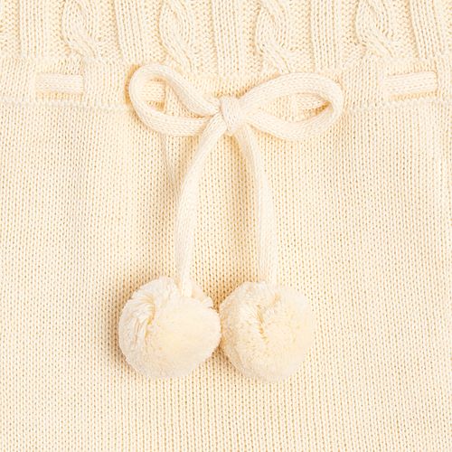 Saída de Maternidade Unissex Tricot Pompom Trança - AMARELO