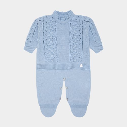 Conjunto de Saída de Maternidade Feminina Tranças - AZUL