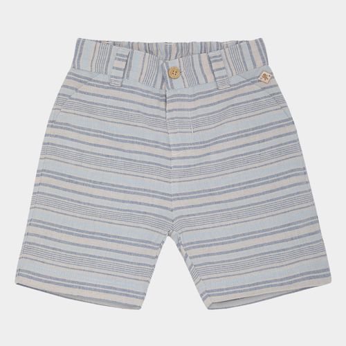 Bermuda Infantil Masculina Listrada com Bolsos - AZUL