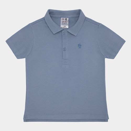 Camiseta Polo Infantil Masculina Manga Curta Piquet - AZUL
