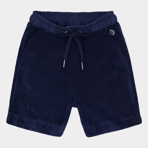 Bermuda Infantil Masculina Atoalhada com Bolsos - AZUL MARINHO