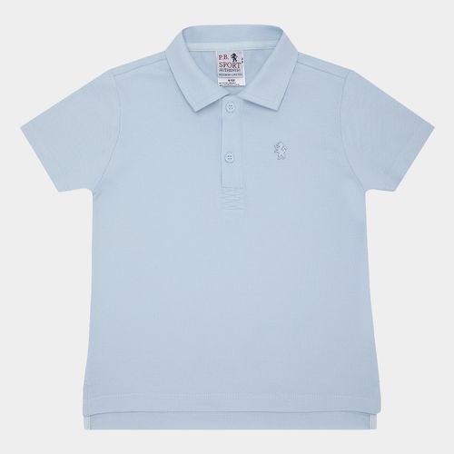 Camiseta Polo Infantil Masculina Manga Curta Piquet - AZUL BEBE