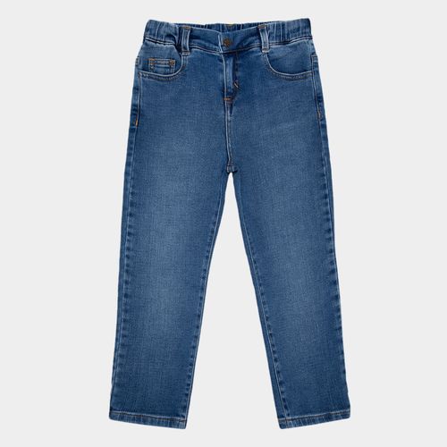 Calça Jeans Infantil Masculina com Elástico na Cintura - AZUL