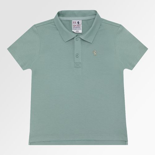 Camiseta Polo Infantil Masculina Manga Curta Malha Pima - VERDE