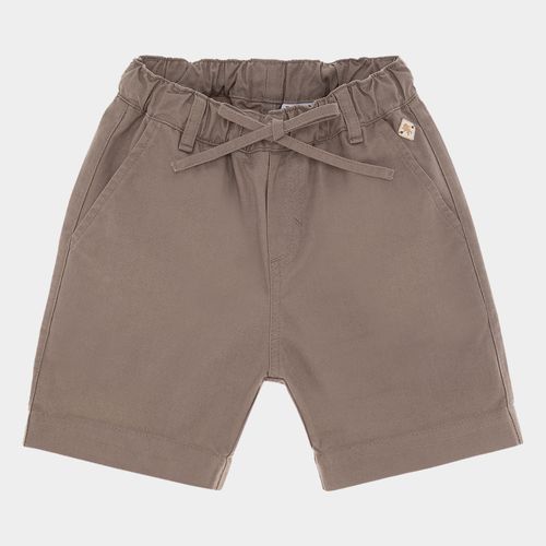Bermuda Infantil Masculina Sarja com Elástico - KAKI