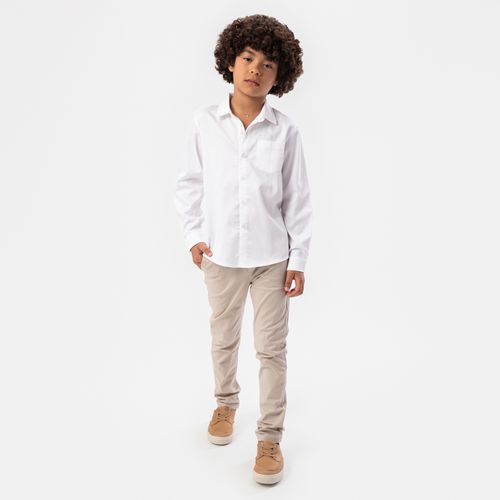 Camisa Infantil Masculina Manga Longa Riviera - BRANCO
