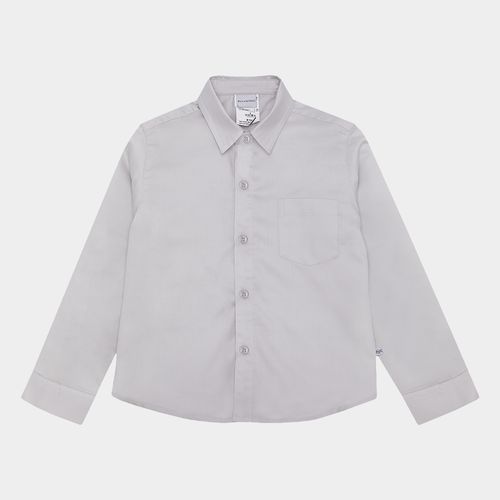 Camisa Infantil Masculina Manga Longa Fio 70 com Bolso - CINZA
