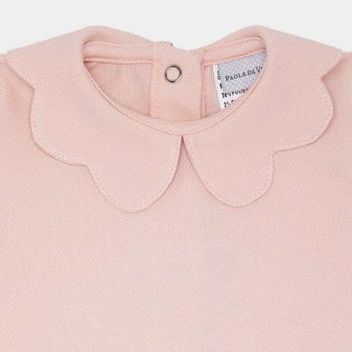 Camiseta Body de Bebê Feminino Manga Curta com Gola - ROSA