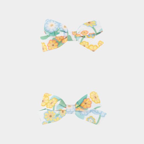 Conjunto de Laços de Cabelo de Bebê Estampas - FLORAL LARANJA