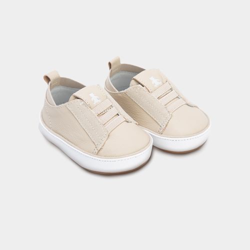 Tênis de Bebê Masculino Couro com Tiras Elásticas - BAUNILHA