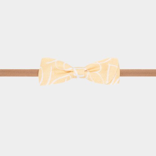 Faixa de Cabelo Bebê Laço Estampado Fustão - AMARELO