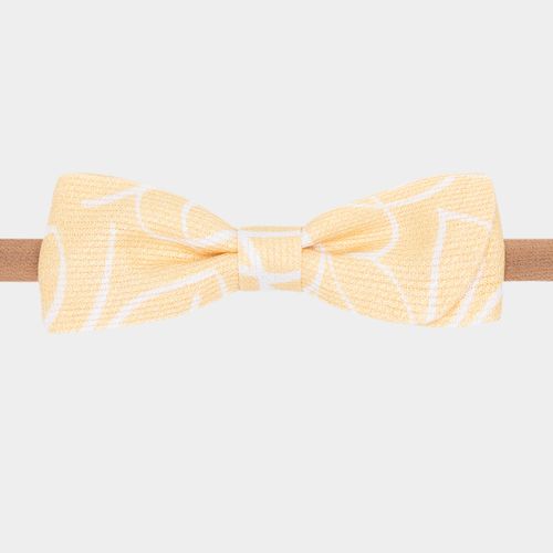 Faixa de Cabelo Bebê Laço Estampado Fustão - AMARELO