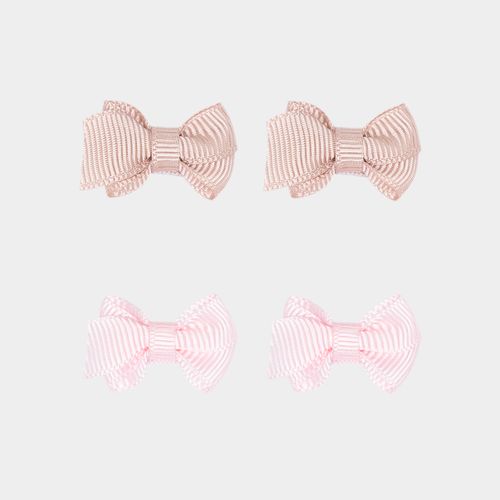Kit de Lacinhos de Cabelo Bebê Gorgurão - ROSA PASTEL /ROSE
