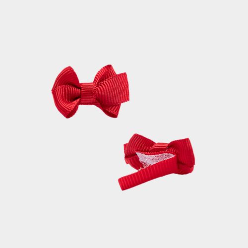 Kit de Lacinhos de Cabelo Bebê Gorgurão - VERMELHO/ NATURAL