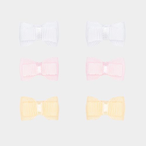 Kit de Lacinhos de Cabelo Bebê Gorgurão - BRANCO VERMELHO AMARELO